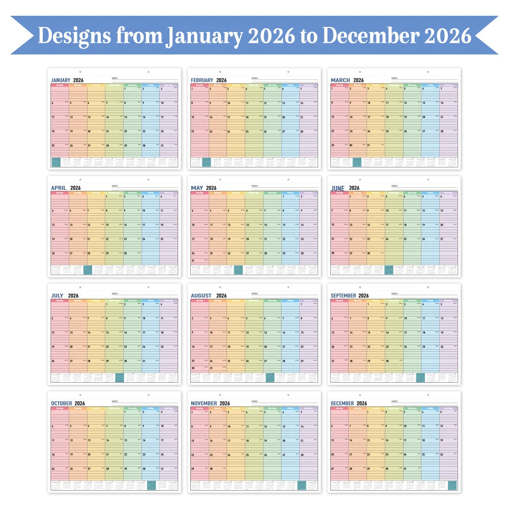 2026 Wall Calendar with Waterproof Cover | Shopyye