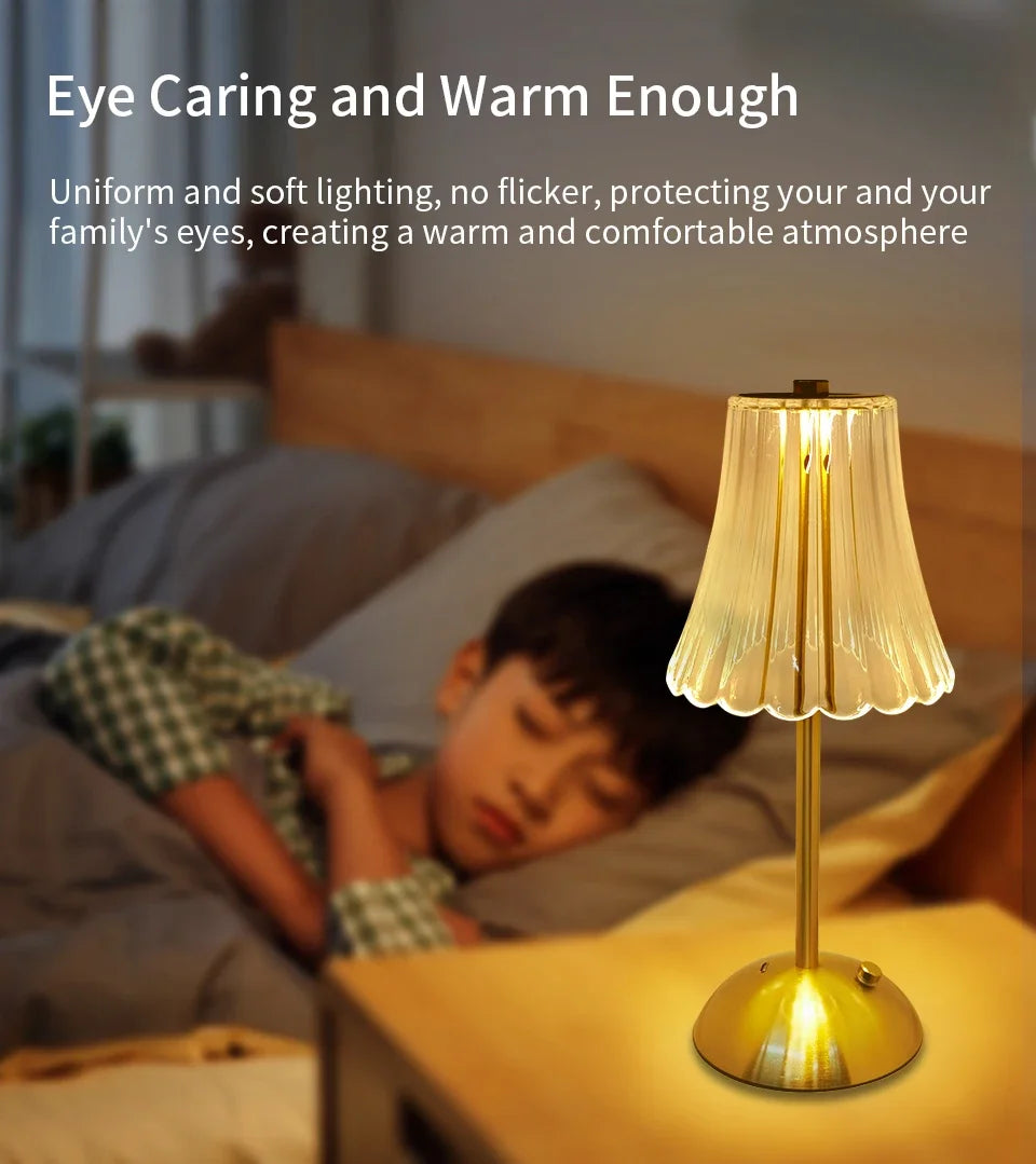 Dimmable LED Desktop Night Lamp – Touch Sensor, Rechargeable & Wireless | Shopyye