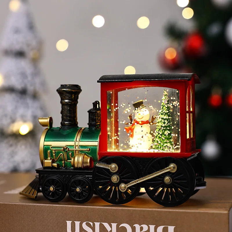 Christmas Train Ornaments – Holiday Table Decoration with Crystal Ball | Shopyye