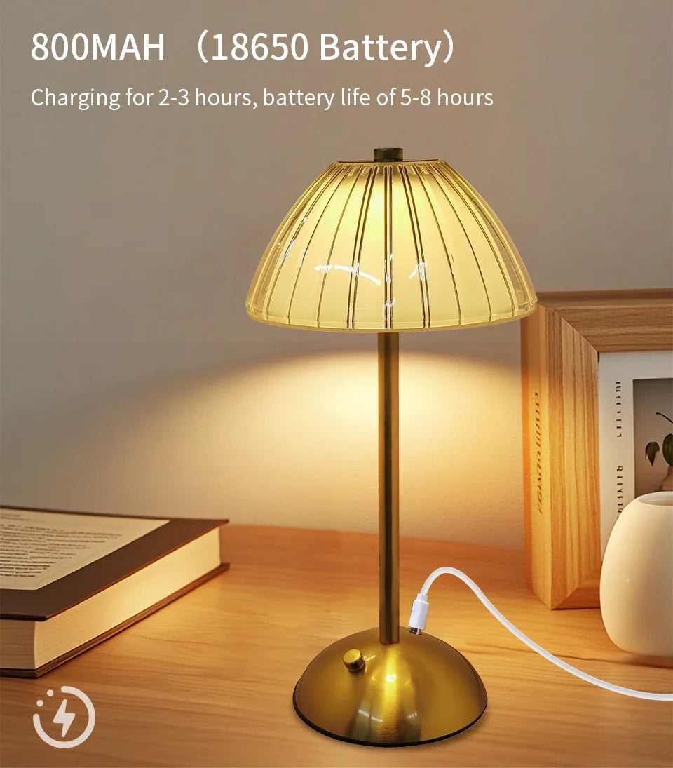 Dimmable LED Desktop Night Lamp – Touch Sensor, Rechargeable & Wireless | Shopyye