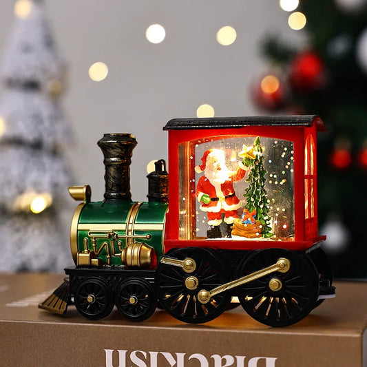 Christmas Train Ornaments – Holiday Table Decoration with Crystal Ball | Shopyye