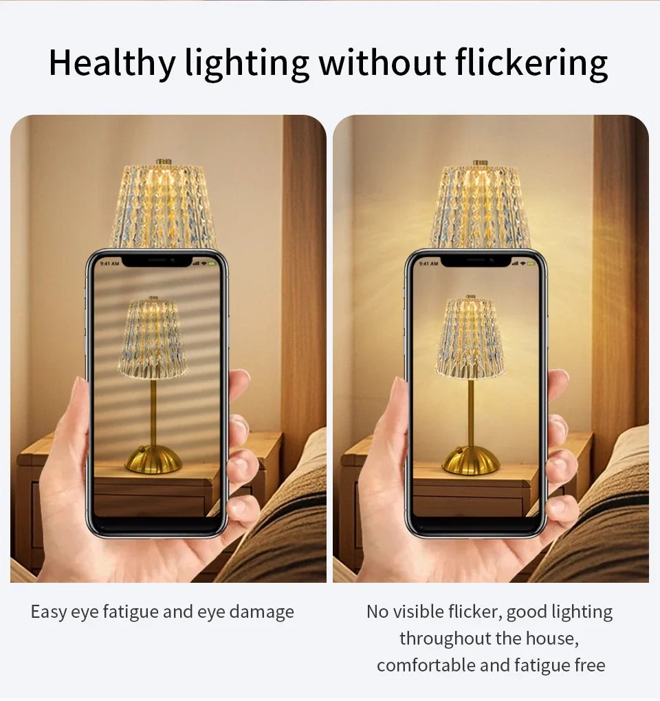 Dimmable LED Desktop Night Lamp – Touch Sensor, Rechargeable & Wireless | Shopyye