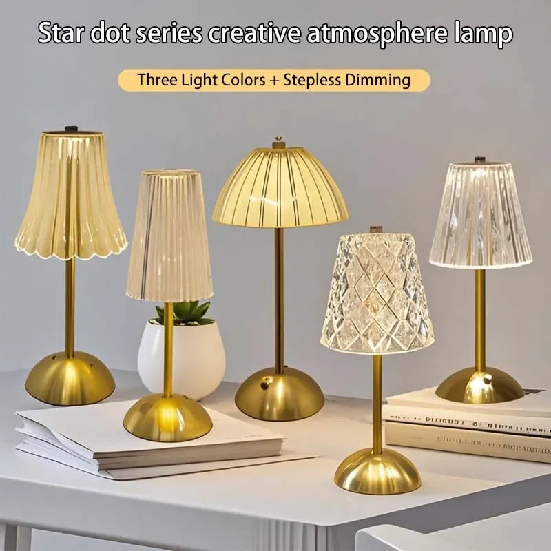 Dimmable LED Desktop Night Lamp – Touch Sensor, Rechargeable & Wireless | Shopyye