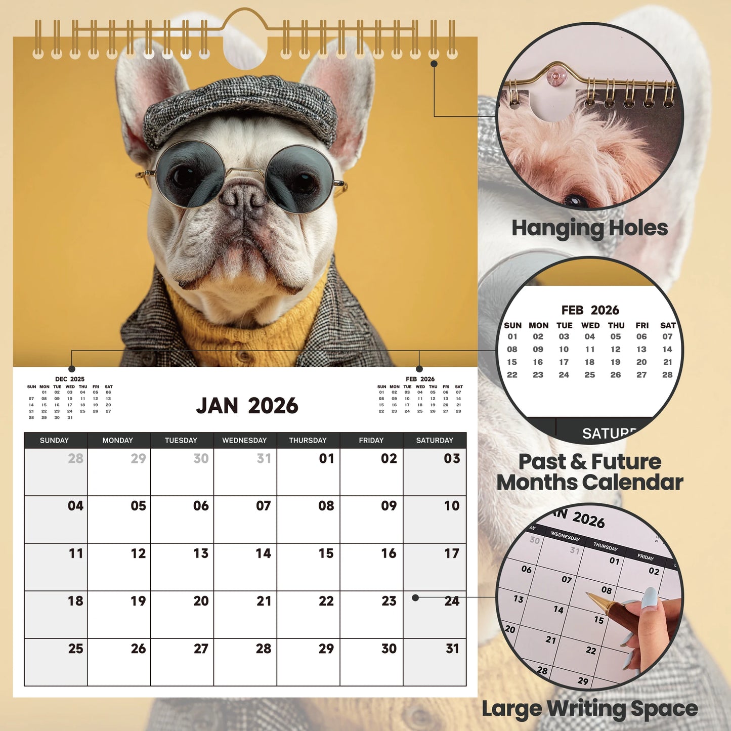 2026 Monthly Pet Calendar 12-Months | Shopyye