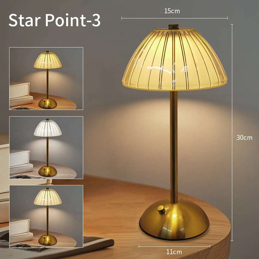 Dimmable LED Desktop Night Lamp – Touch Sensor, Rechargeable & Wireless | Shopyye