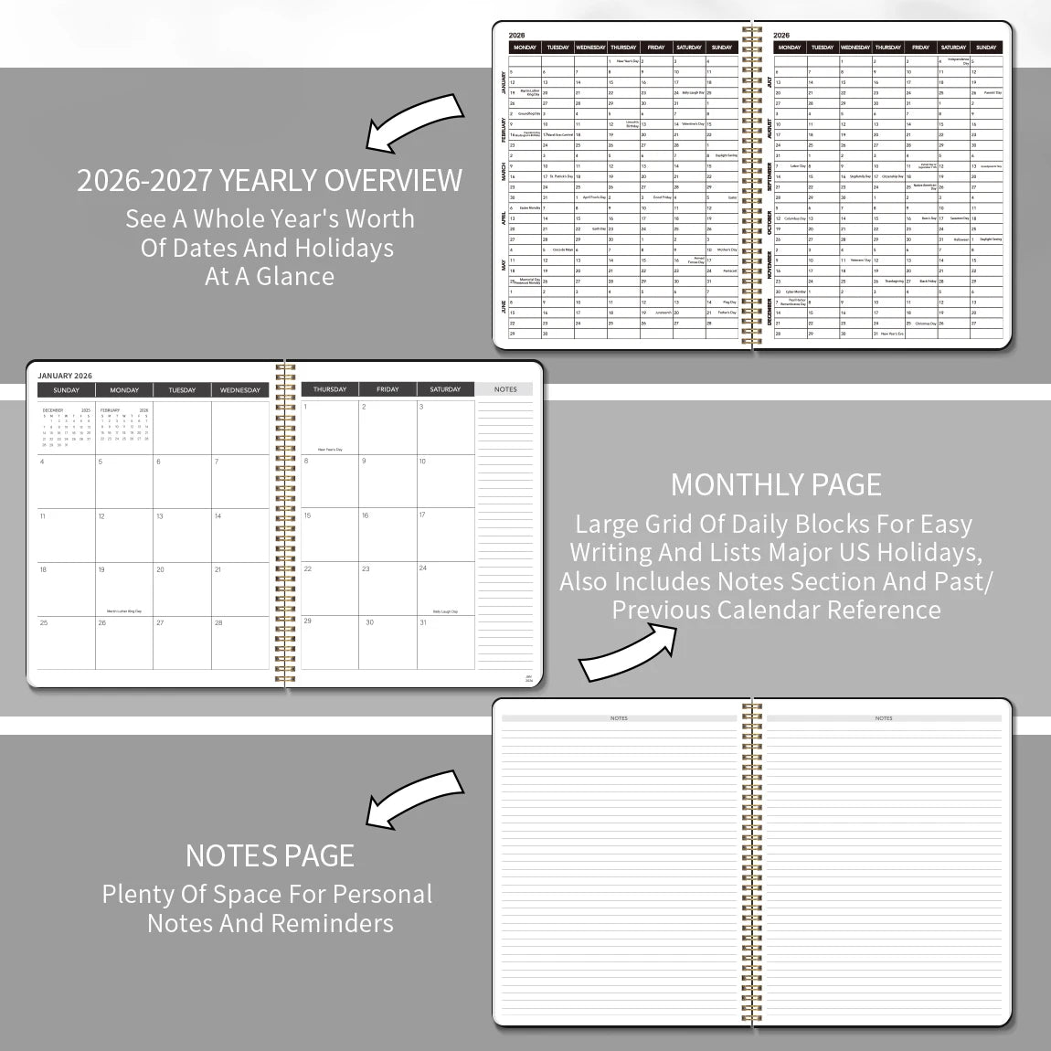 2026–2027 Calendar Planner with Stickers | Shopyye