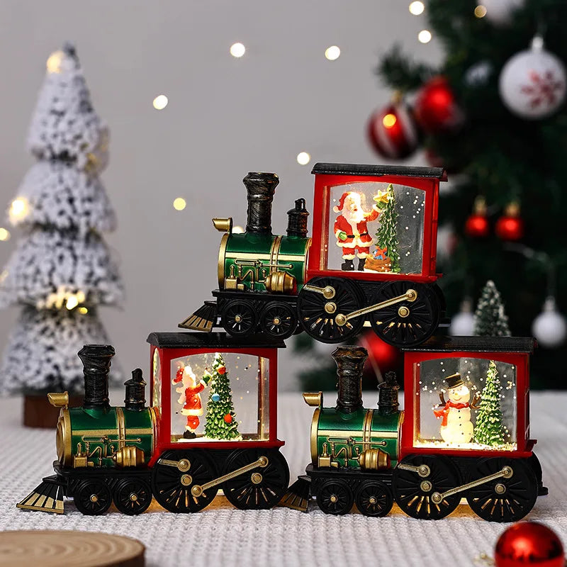 Christmas Train Ornaments – Holiday Table Decoration with Crystal Ball | Shopyye