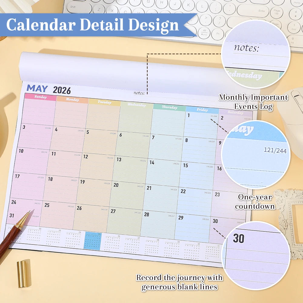 2026 Wall Calendar with Waterproof Cover | Shopyye
