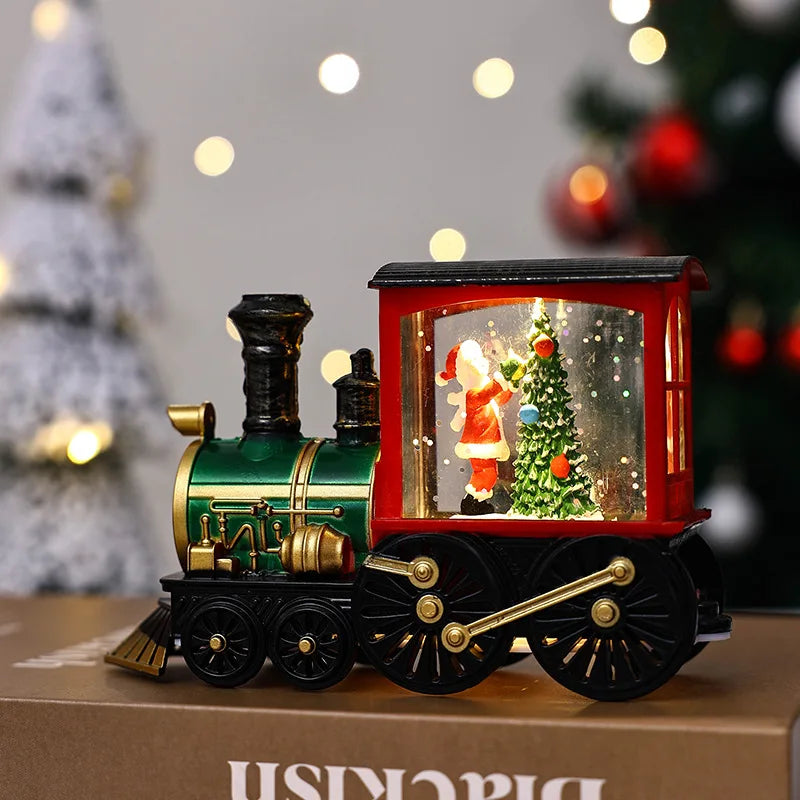 Christmas Train Ornaments – Holiday Table Decoration with Crystal Ball | Shopyye